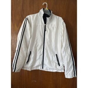 EVR Sports Womens WindBreaker Size Large White Zipper Pockets Rare Unique